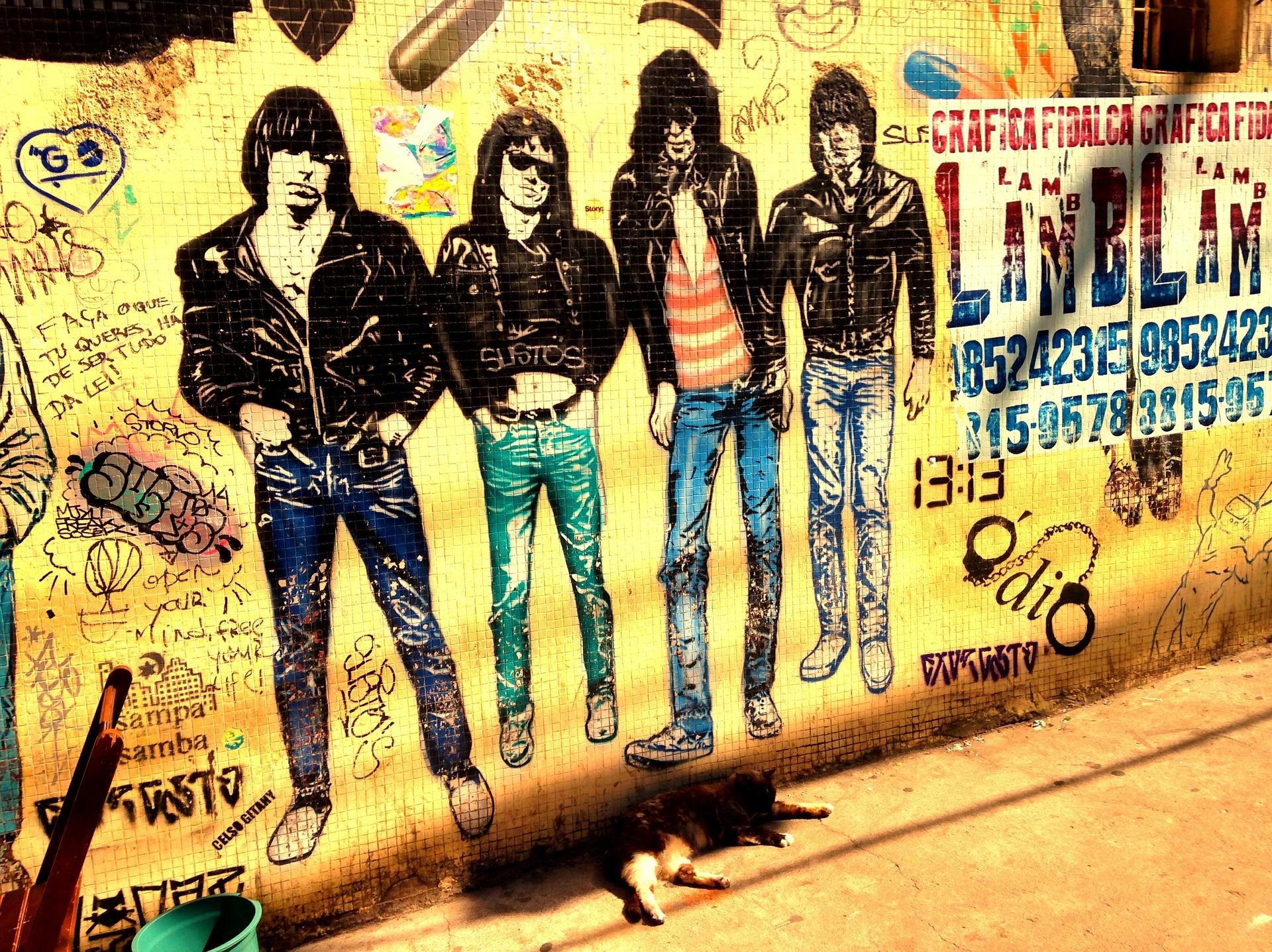 Punk bands like the Ramones define that music era