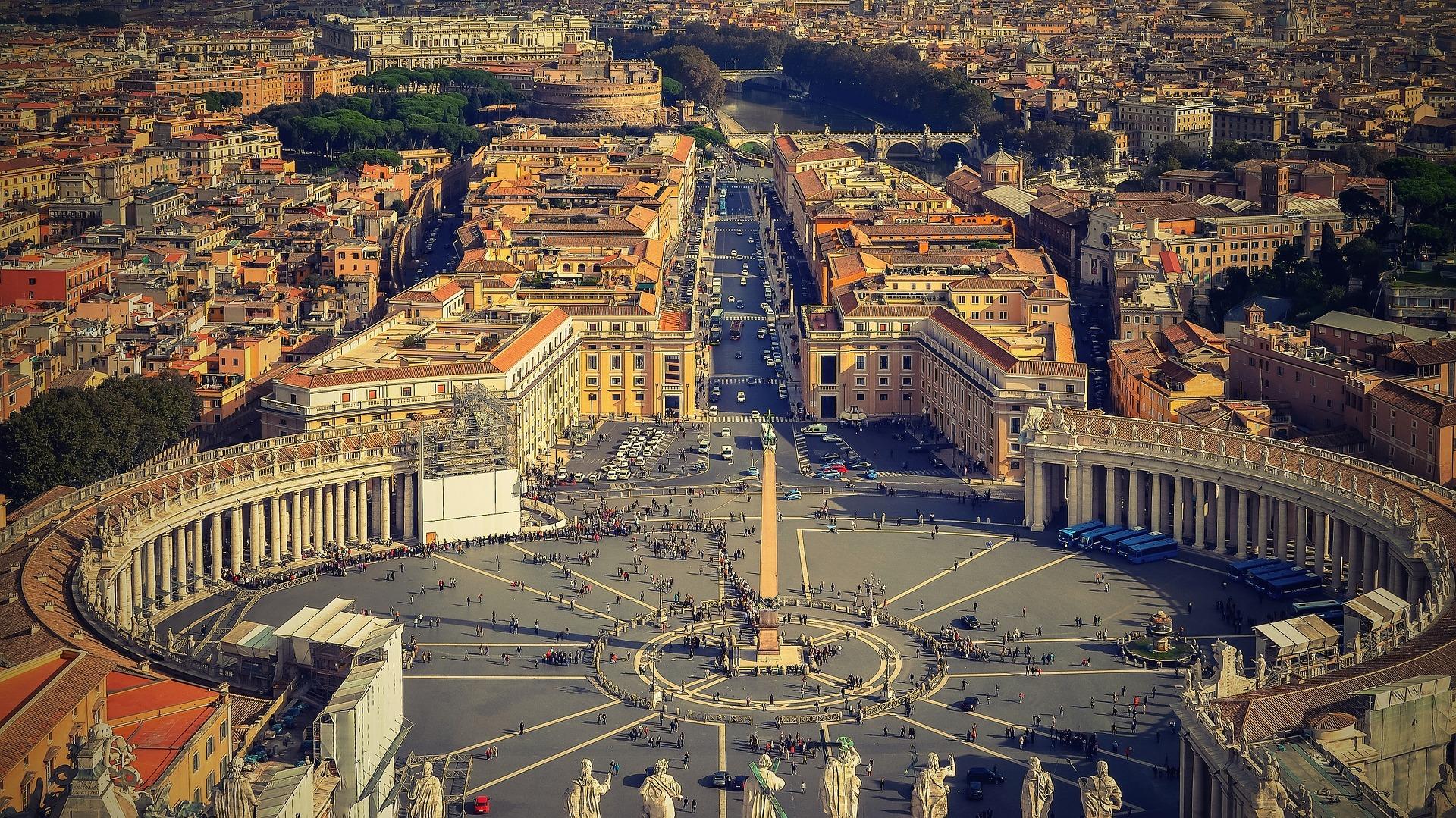 St Peter square in the Vatican.