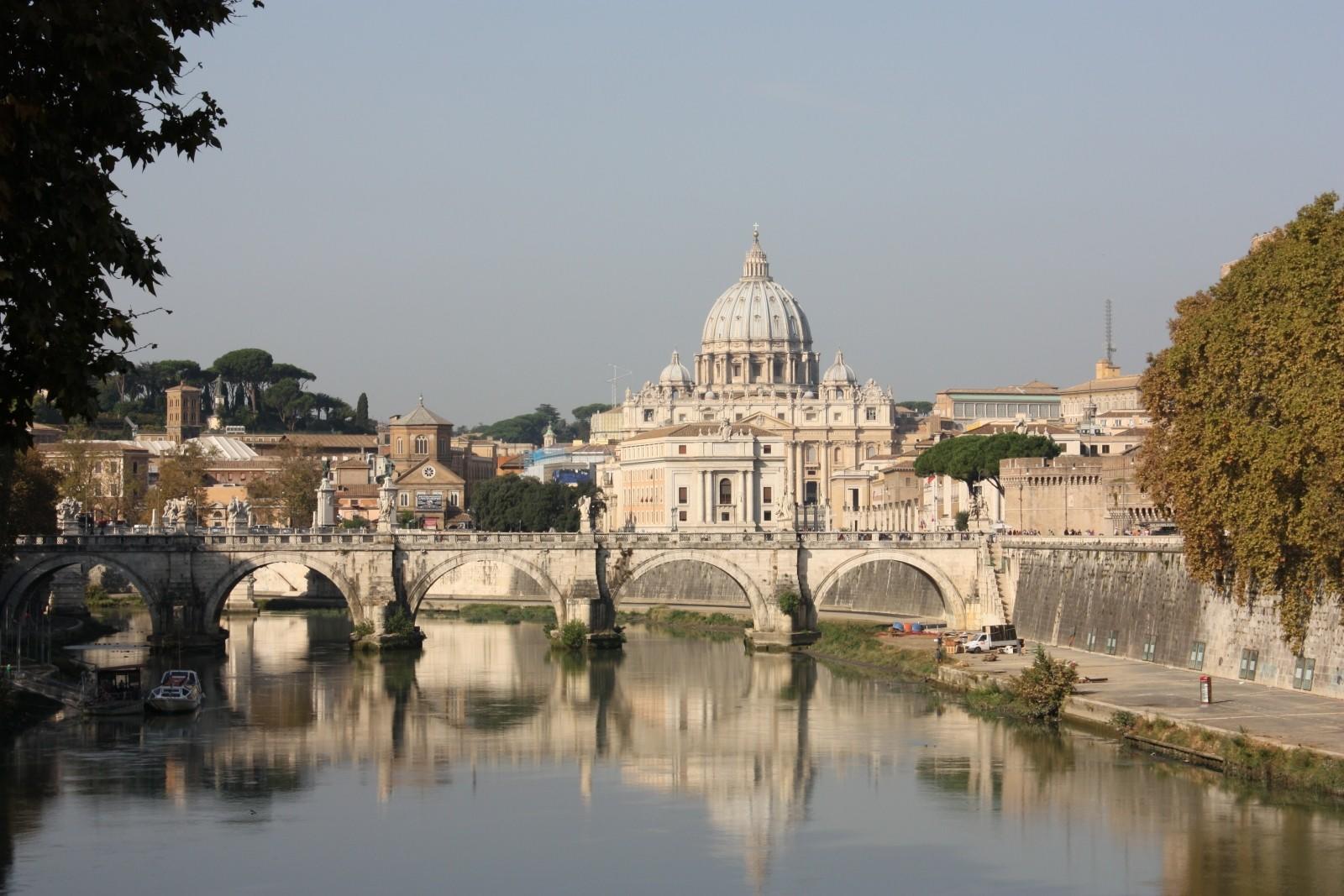Vatican seen from the TIber River.