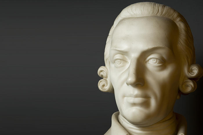 A bust of Adam Smith.