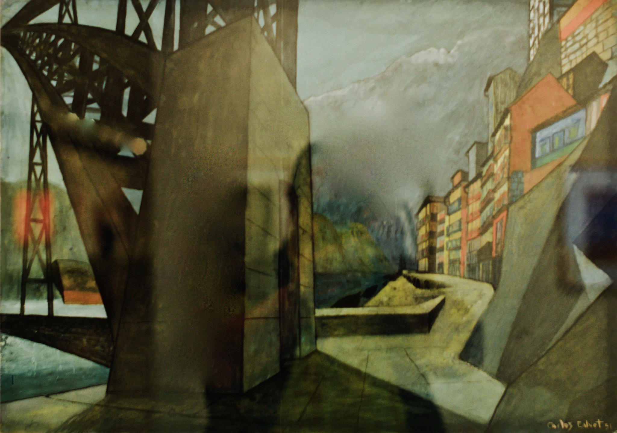 A surrealist painting by Carlos Calvet.