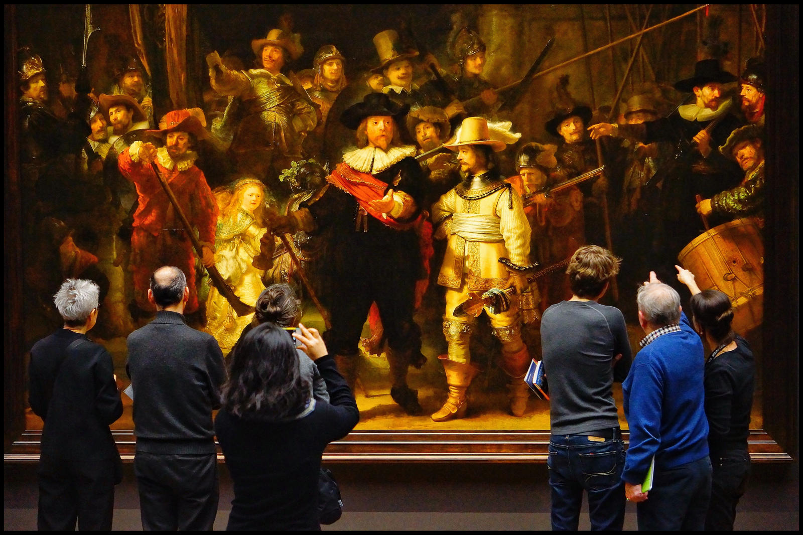 The Night Watch life painting by Rembrandt.