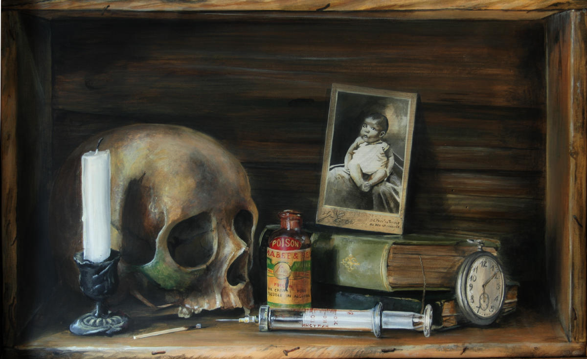 A modern Vanitas painting.