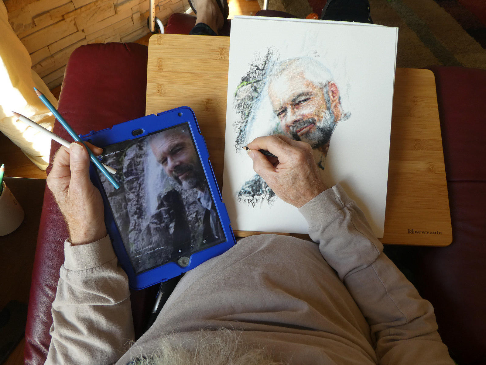 Life drawing with an iPad.