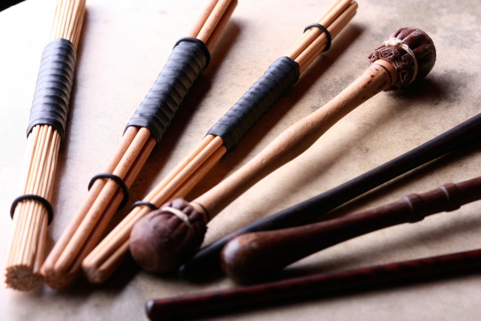 Drumsticks and other beaters come in a wide variety of choices.