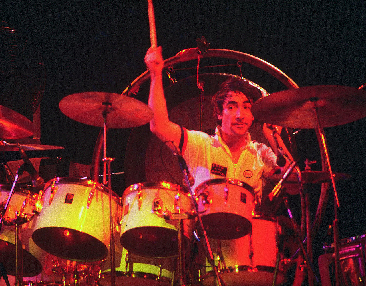 Keith Moon playing the drums for The Who.