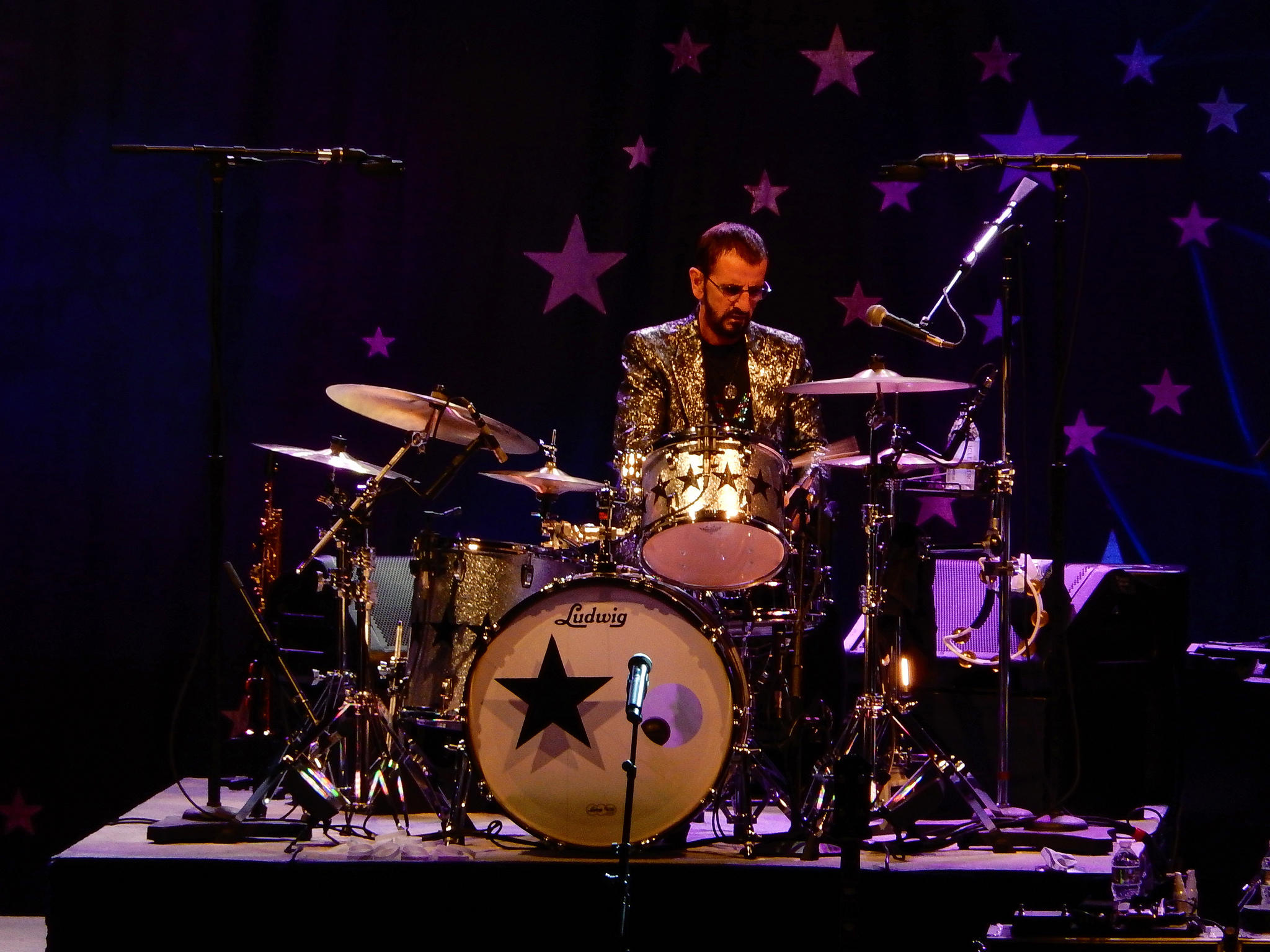 Ringo Starr playing the drums.
