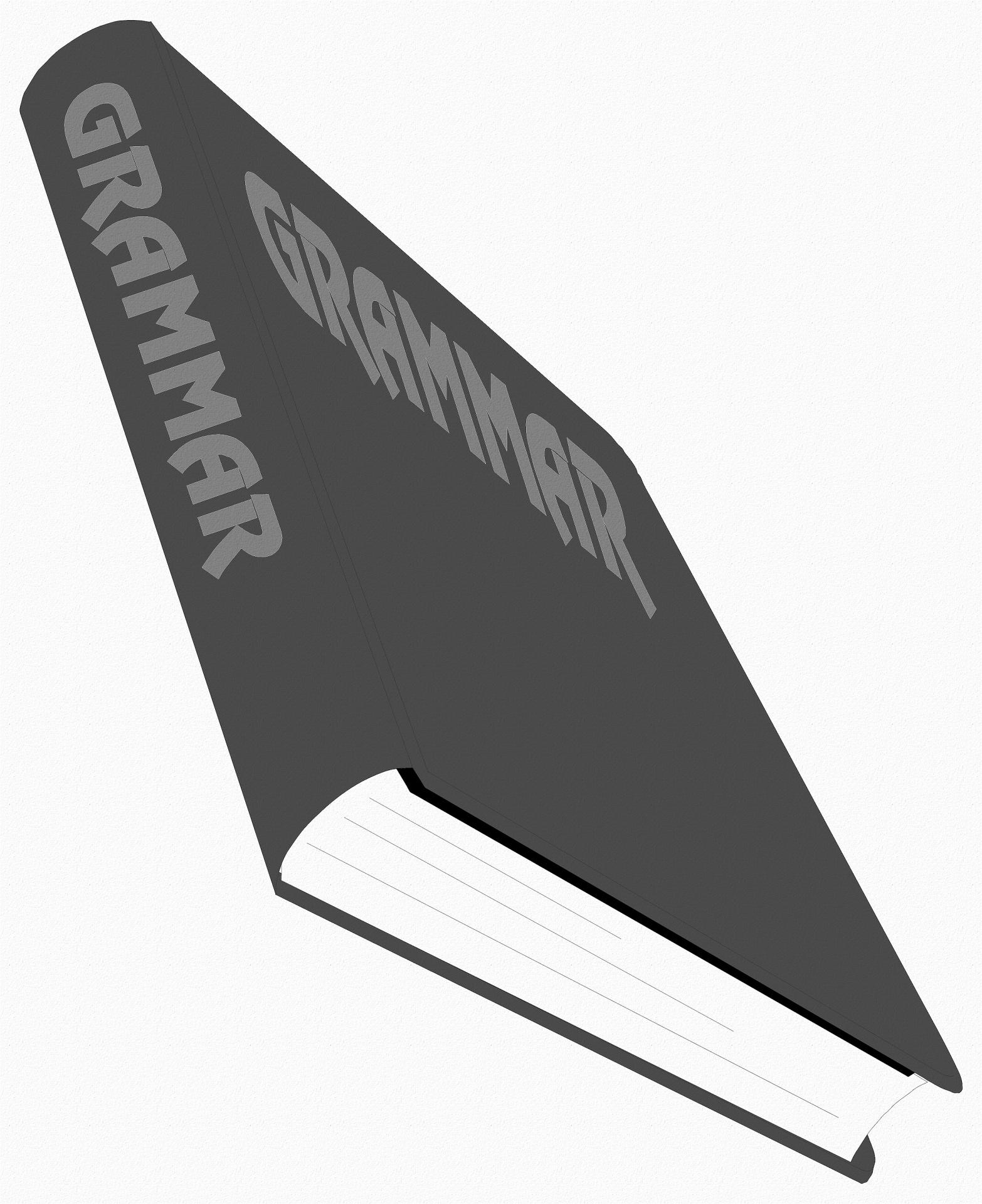 An image of a grammar book. Grammar can be taught through poems for kids