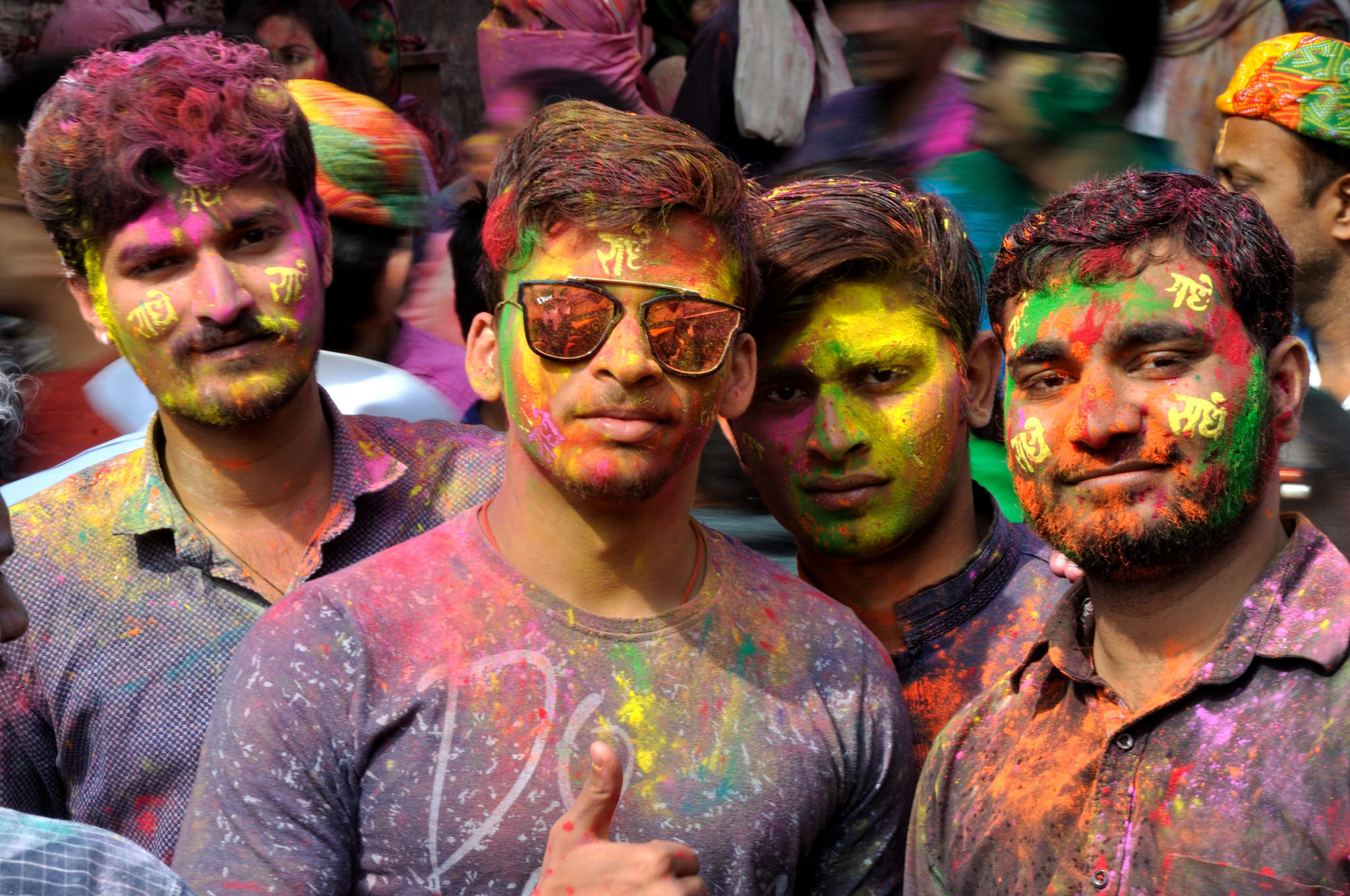 Holi festival goers in India.