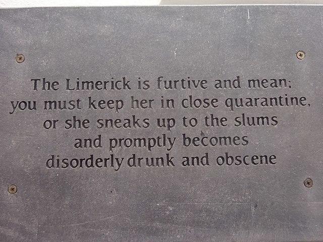 A limerick poem that has been engraved on a headstone in Ireland