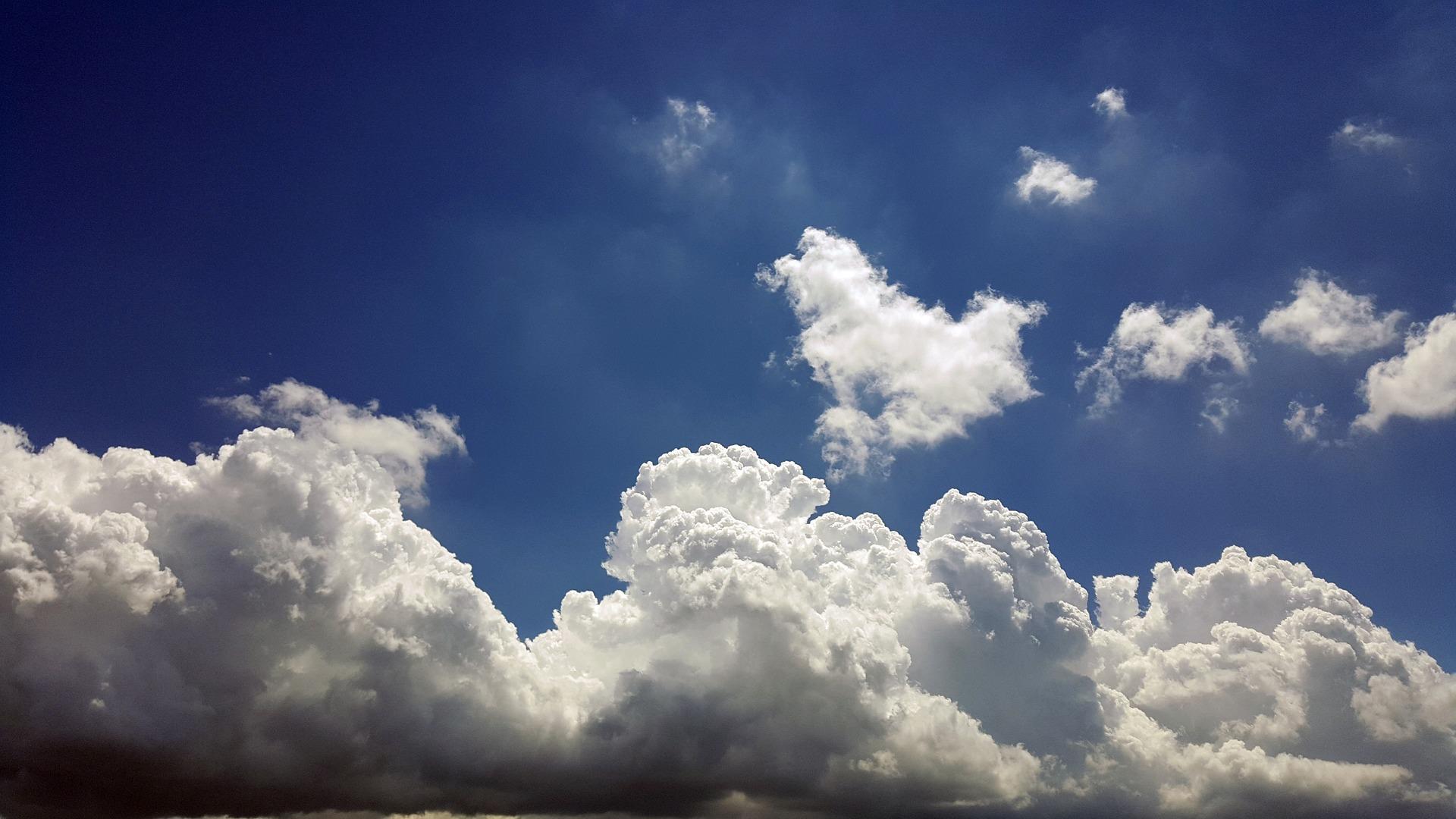 A sky and clouds. Metaphor is one techniques can use to add to the imagery of a poem.