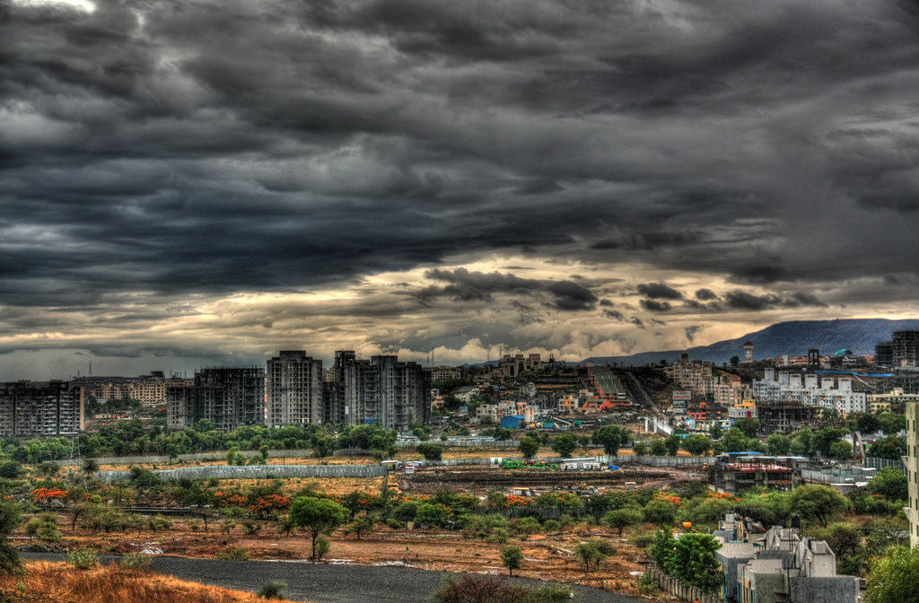 Monsoon clouds over Pune.