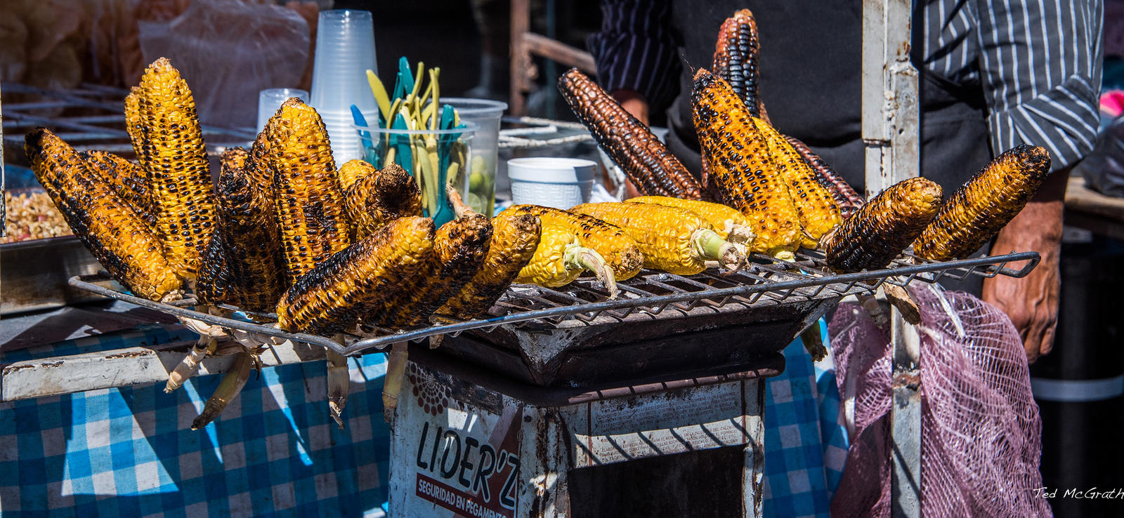 Mexican corn on the grill.