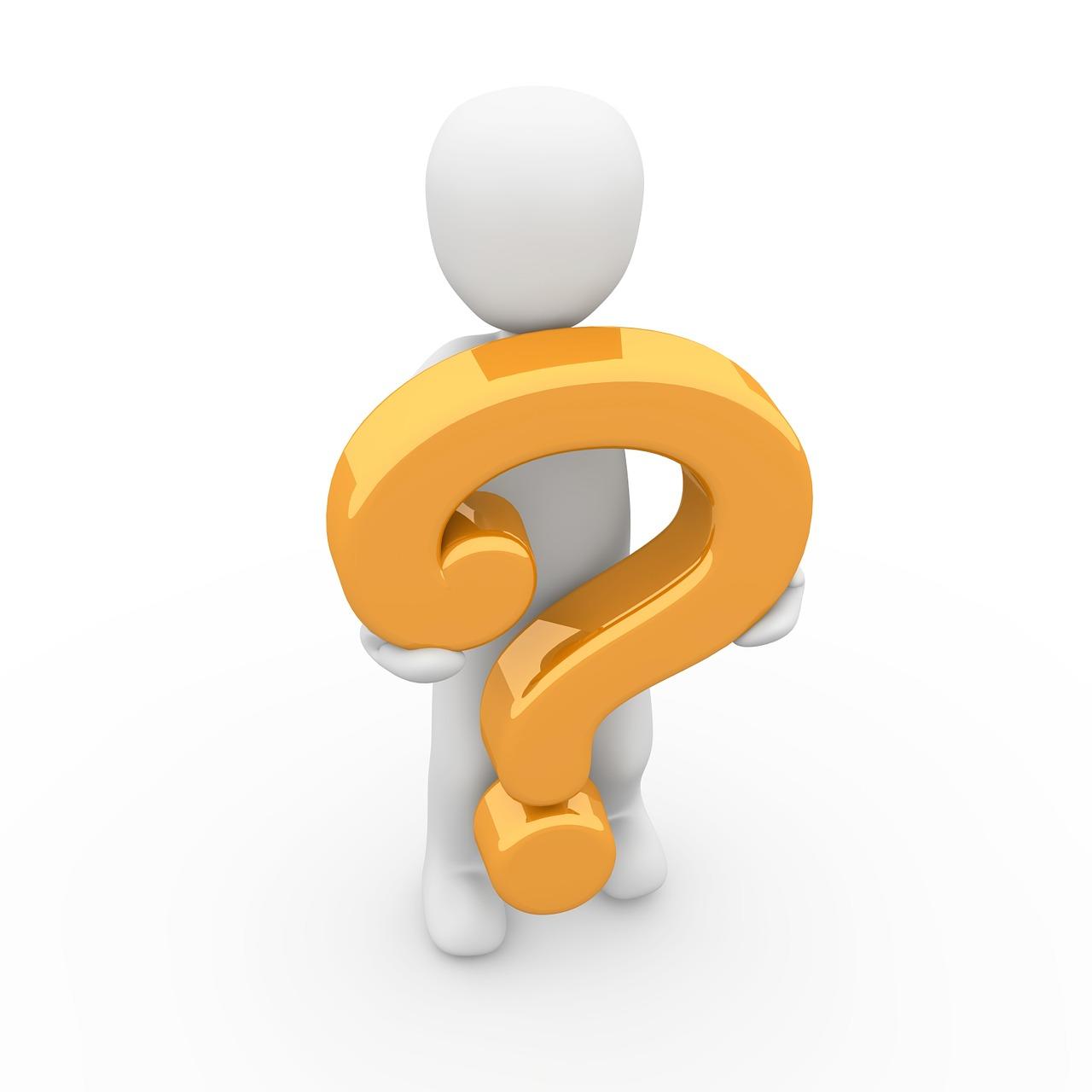 An image of a 3D man holding a yellow question mark symbol. Choosing a Portuguese tutor can be difficult.
