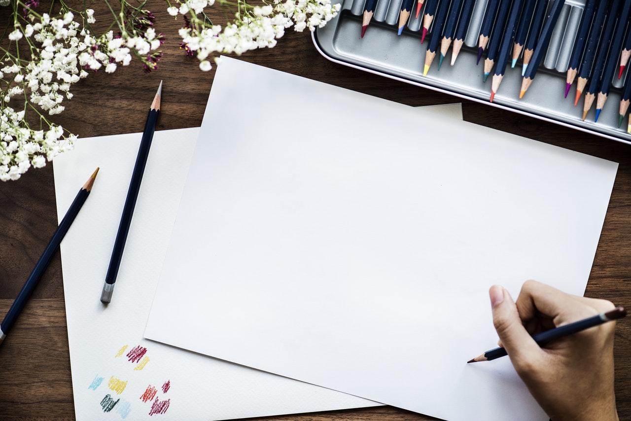 Blank drawing paper.