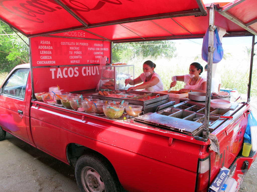 A taco truck serving one of America's favourite take away food.