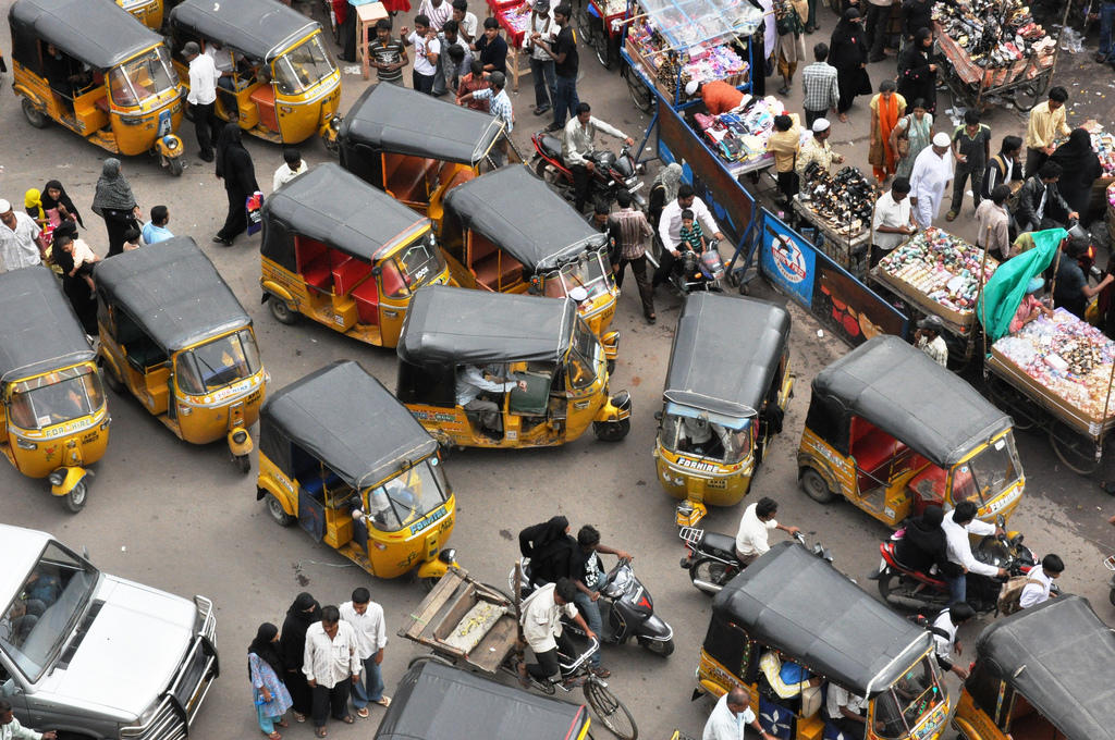 Traffic jam in India.