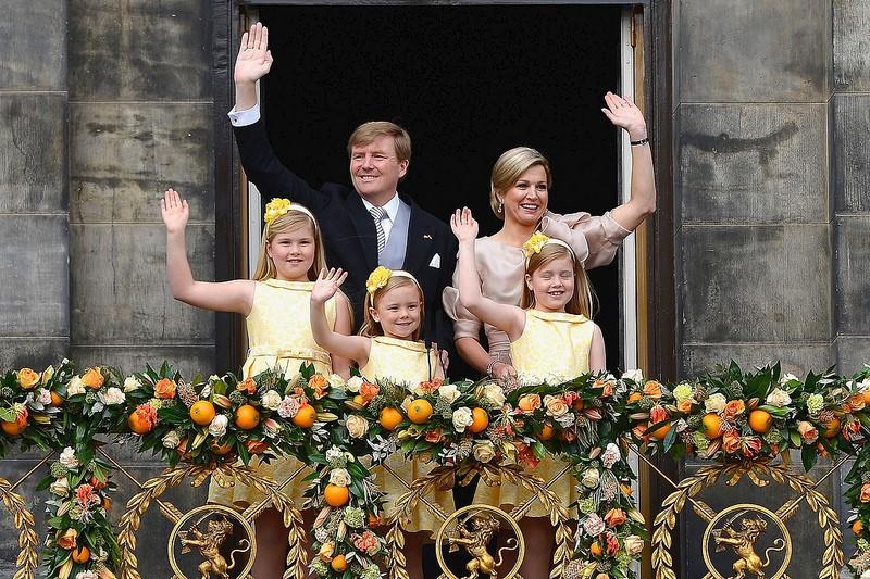 Pictured is the Dutch king and his family