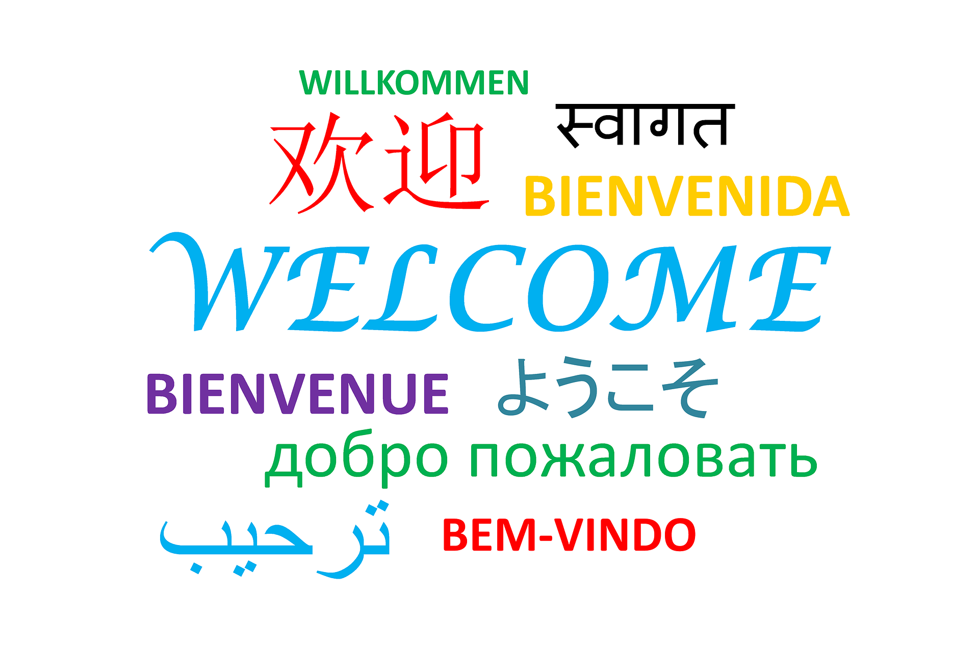 can you spot the Portuguese greeting in this welcome?