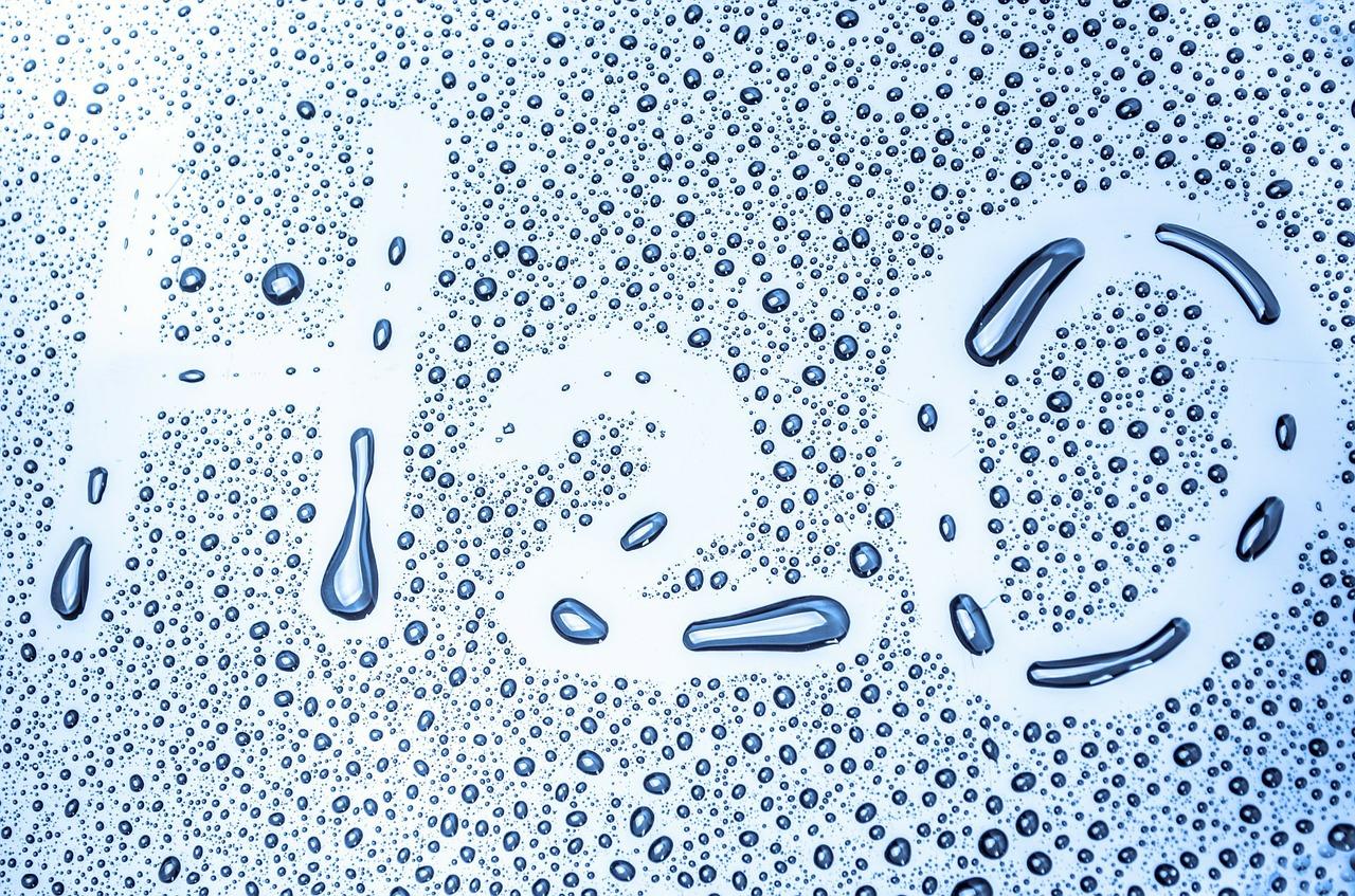 Water droplets that spell out 