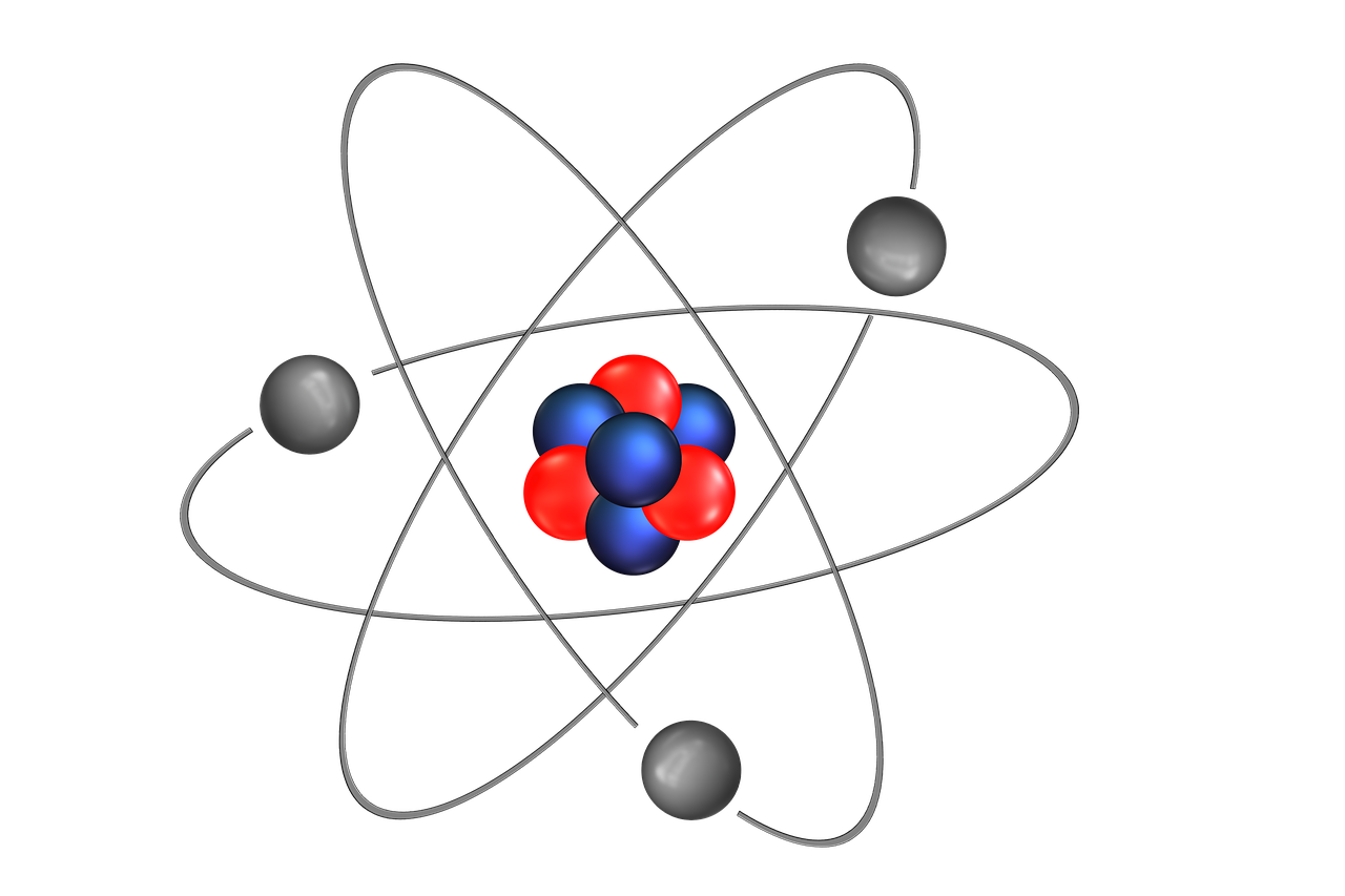 A picture of an atom. The composition of atoms is something you should learn about during your chemistry GCSE.