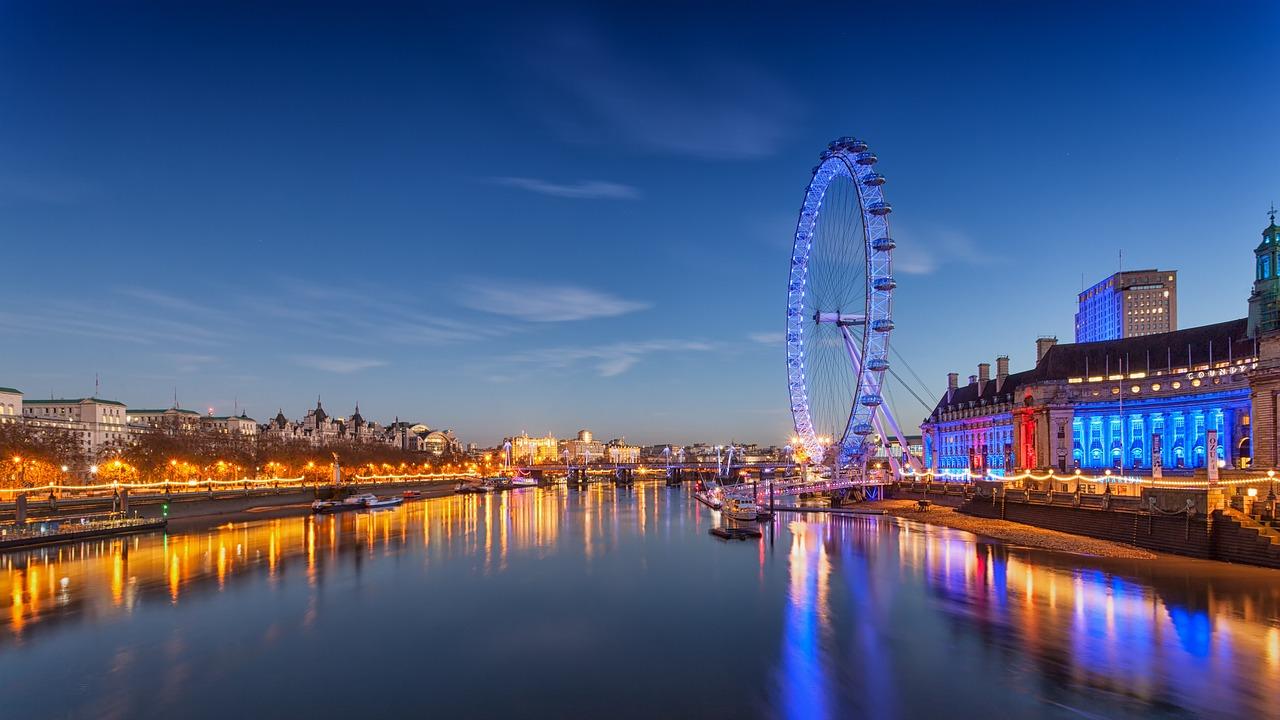 The river Thames at night.