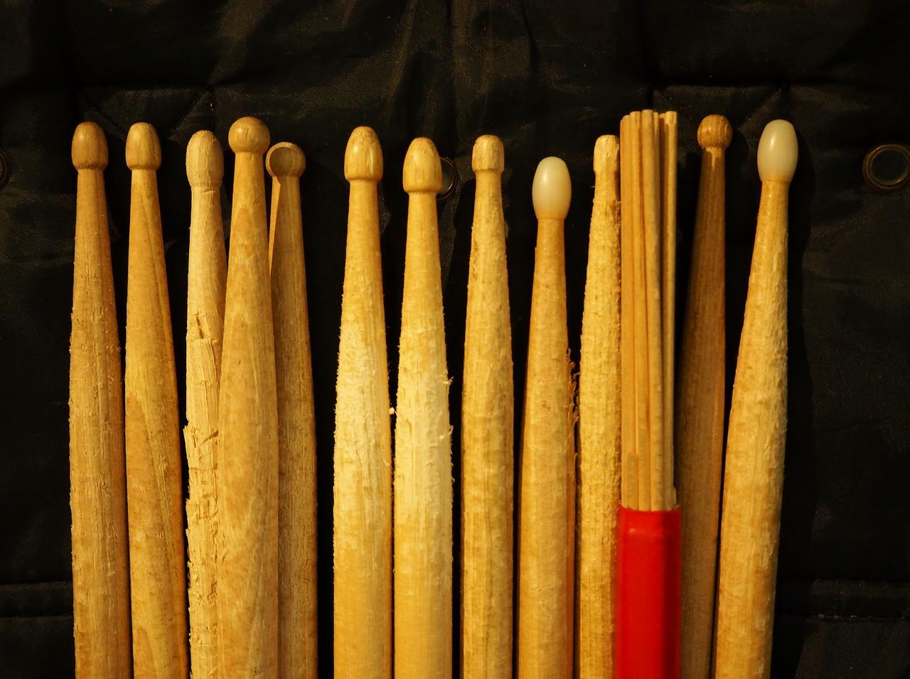 You'll need drumsticks to play a set of jazz drums.