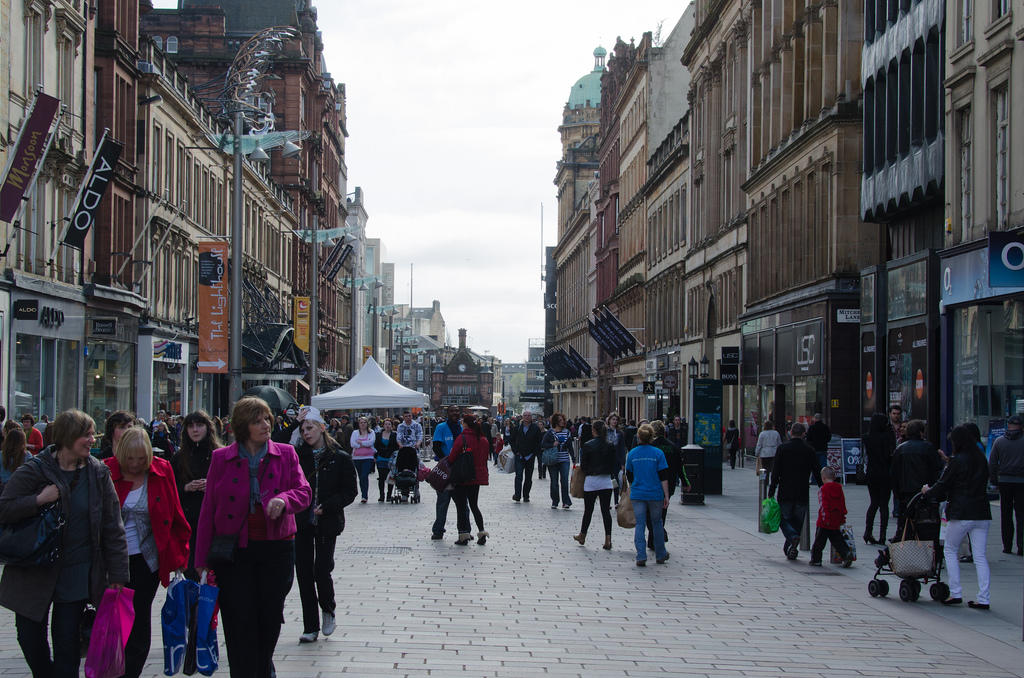 Glasgow is an animated city in Scotland.