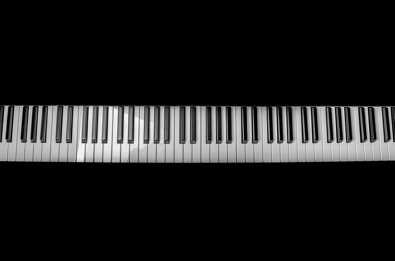 the keyboard of a piano