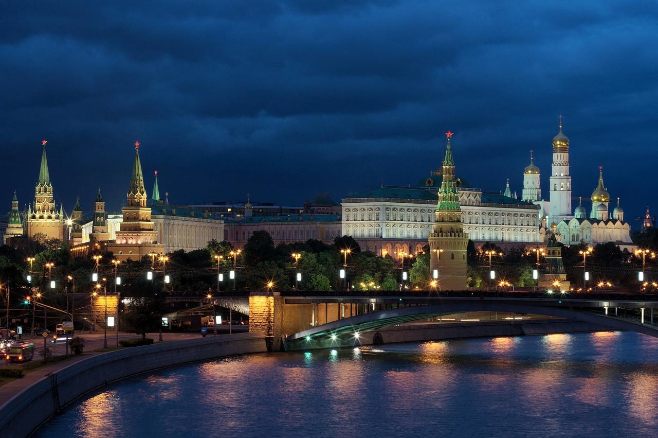 A photo of Moscow at night. If you plan on spending time in Russia Russian classes can be helpful.
