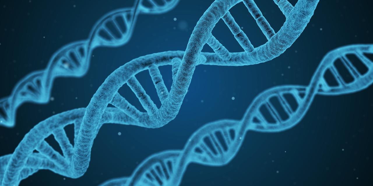 Representation of DNA in blue