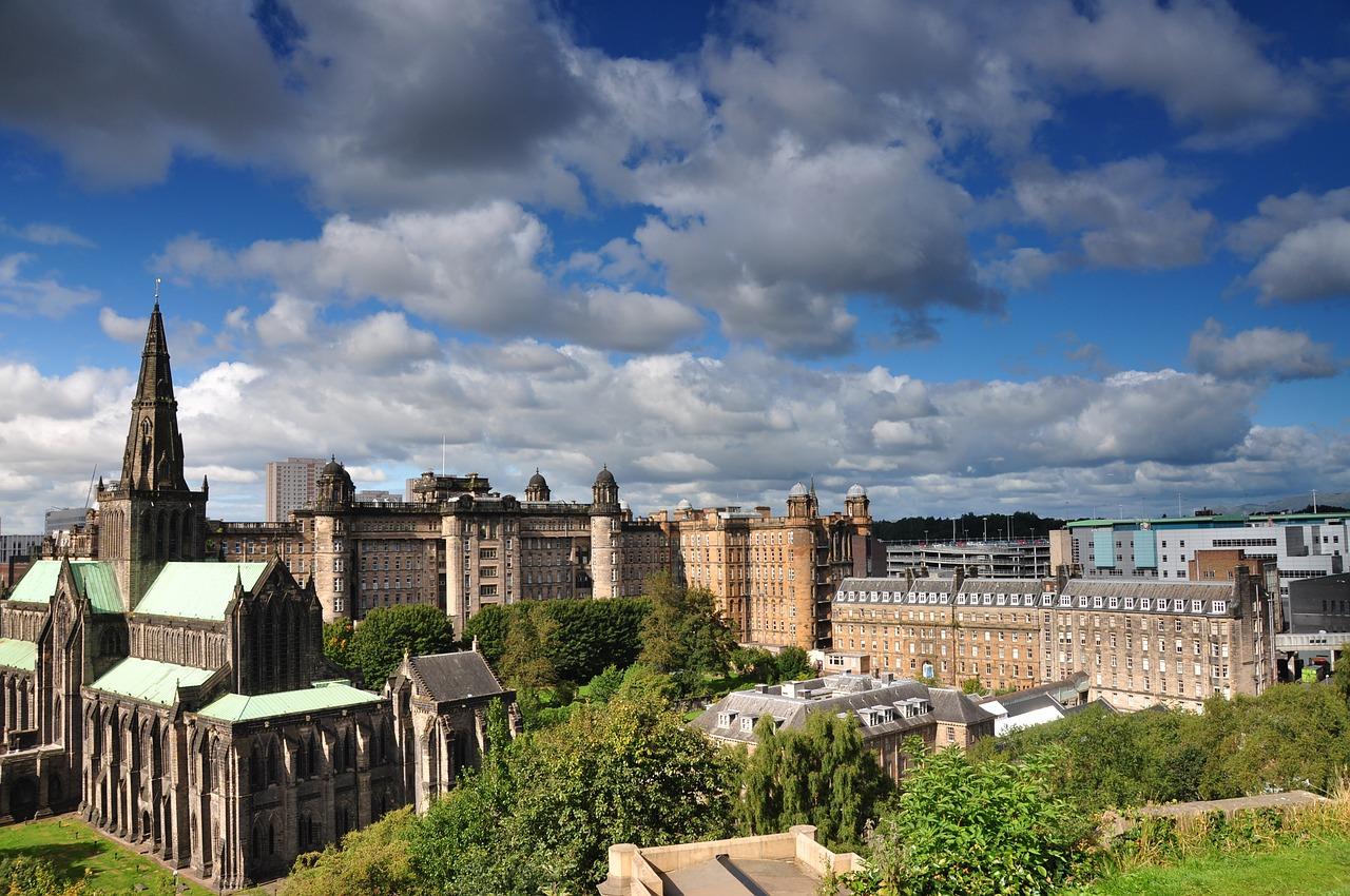 Glasgow skyline with cathedral.