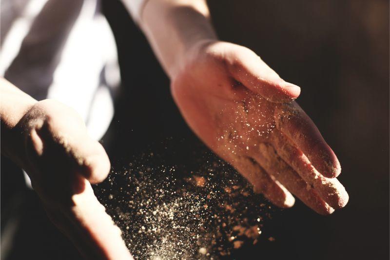 You can dust flour on the counter