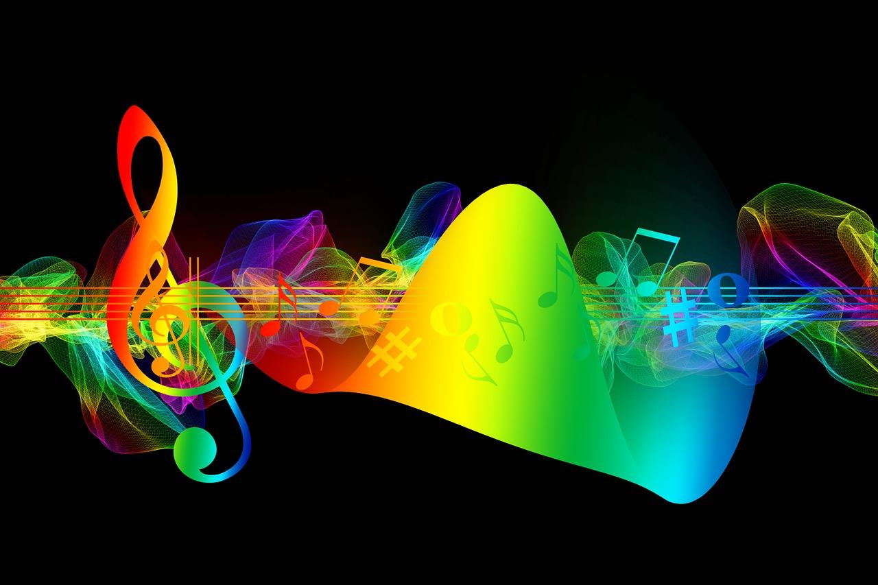 A colourful image of a clef