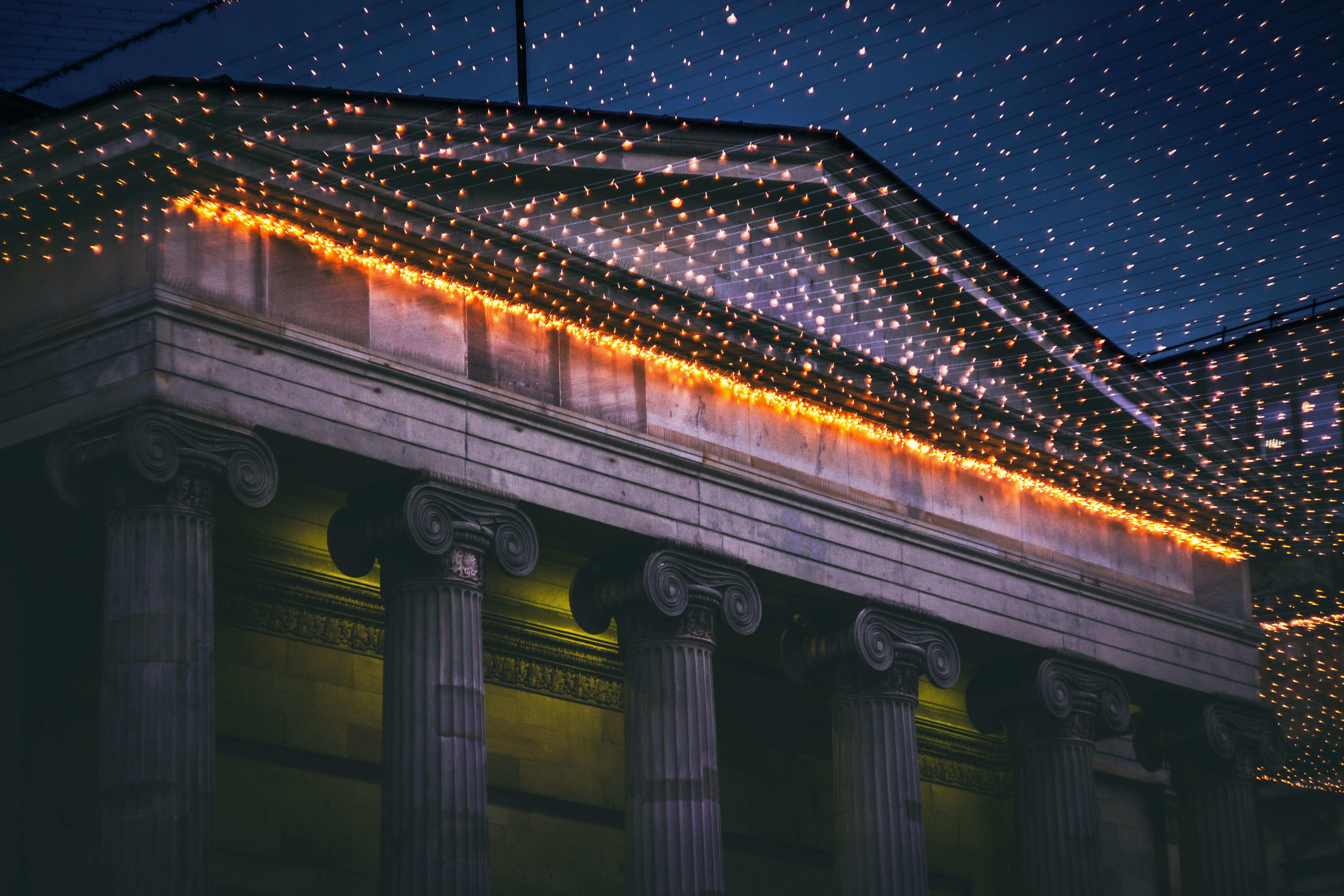 lights on a Glaswegian building
