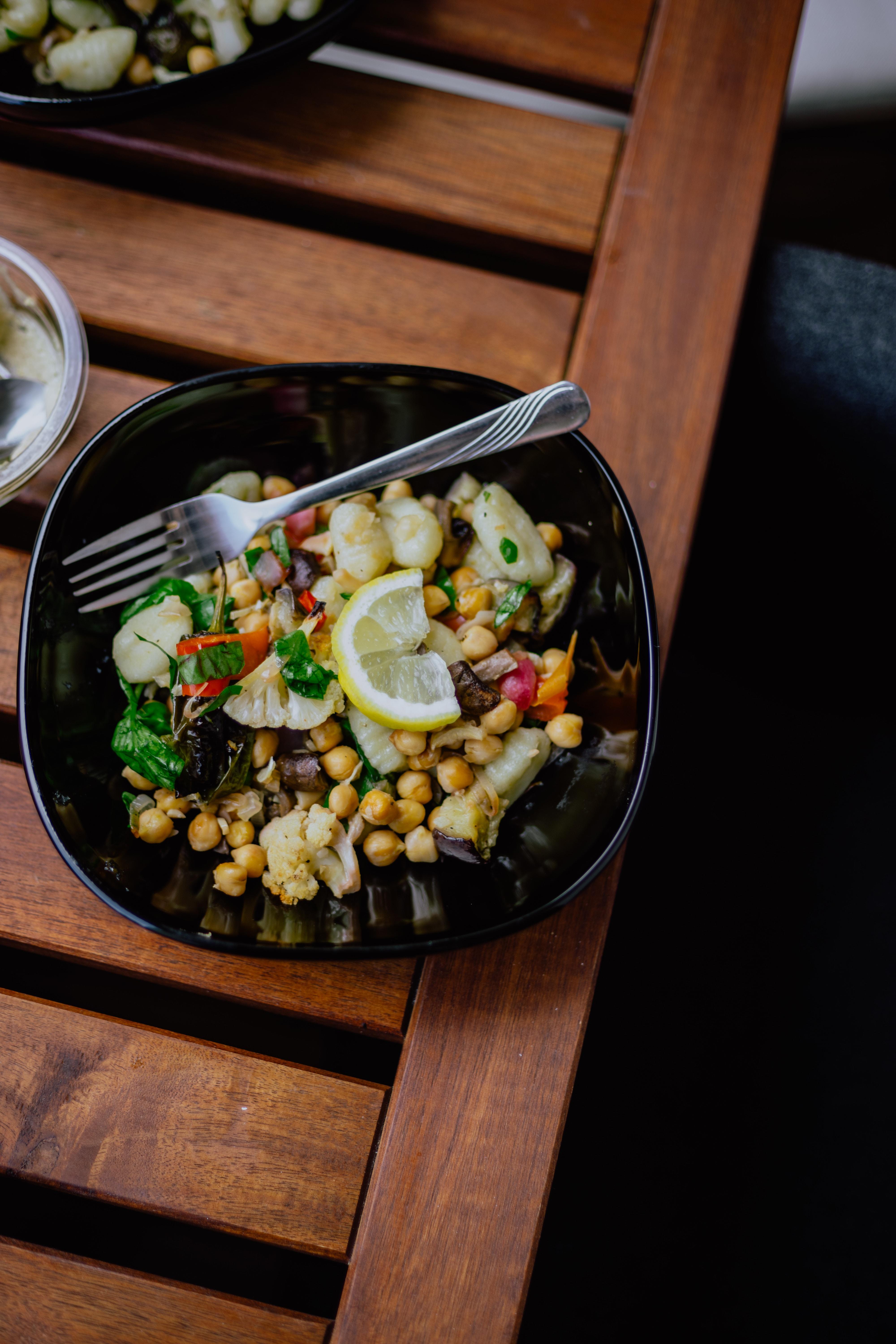Easy virgin olive oil and chickpea salad