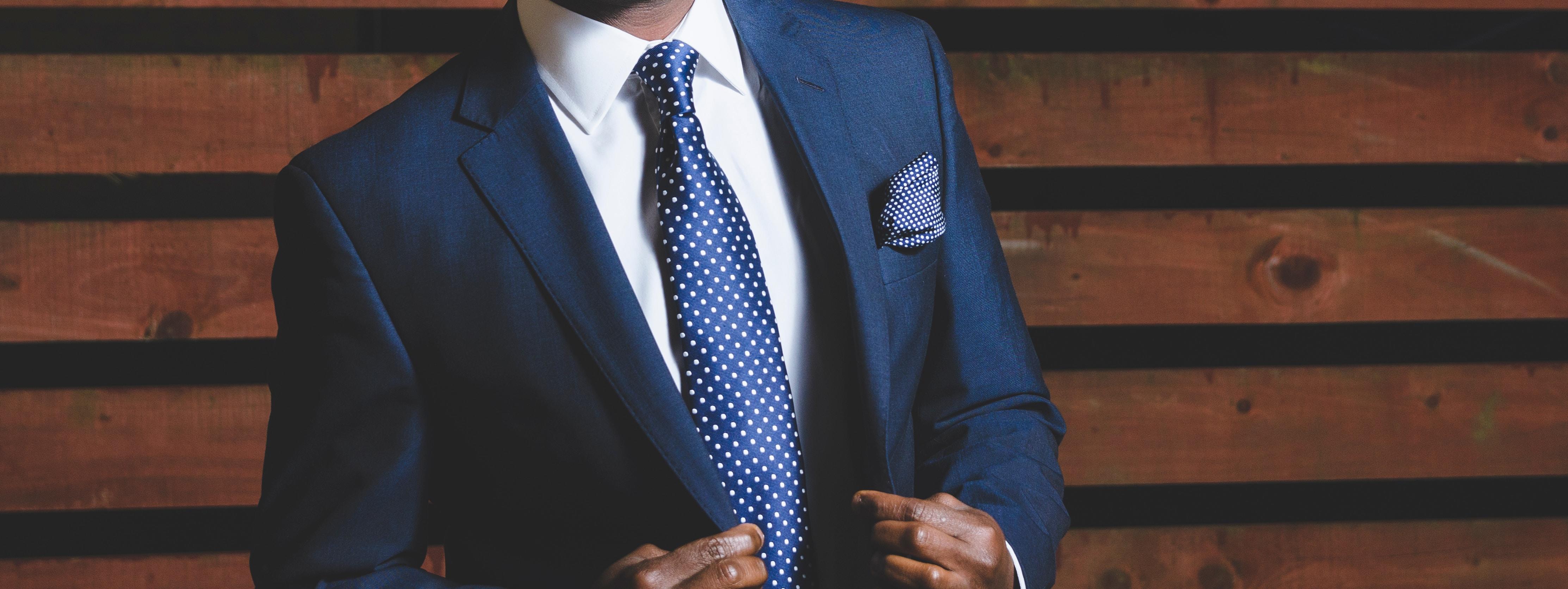 A suited accountant