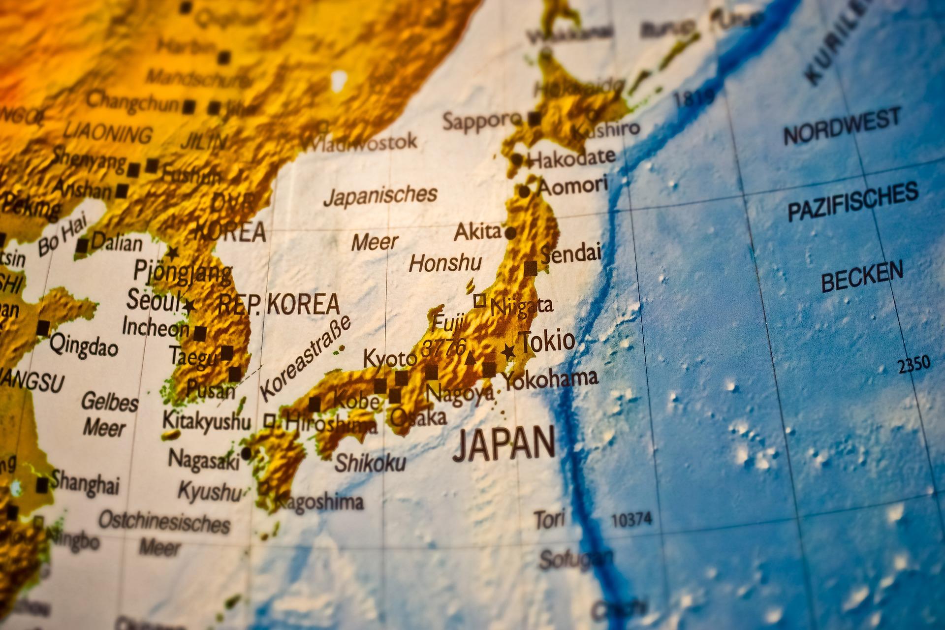 Japan's map gives no clue as to its regions