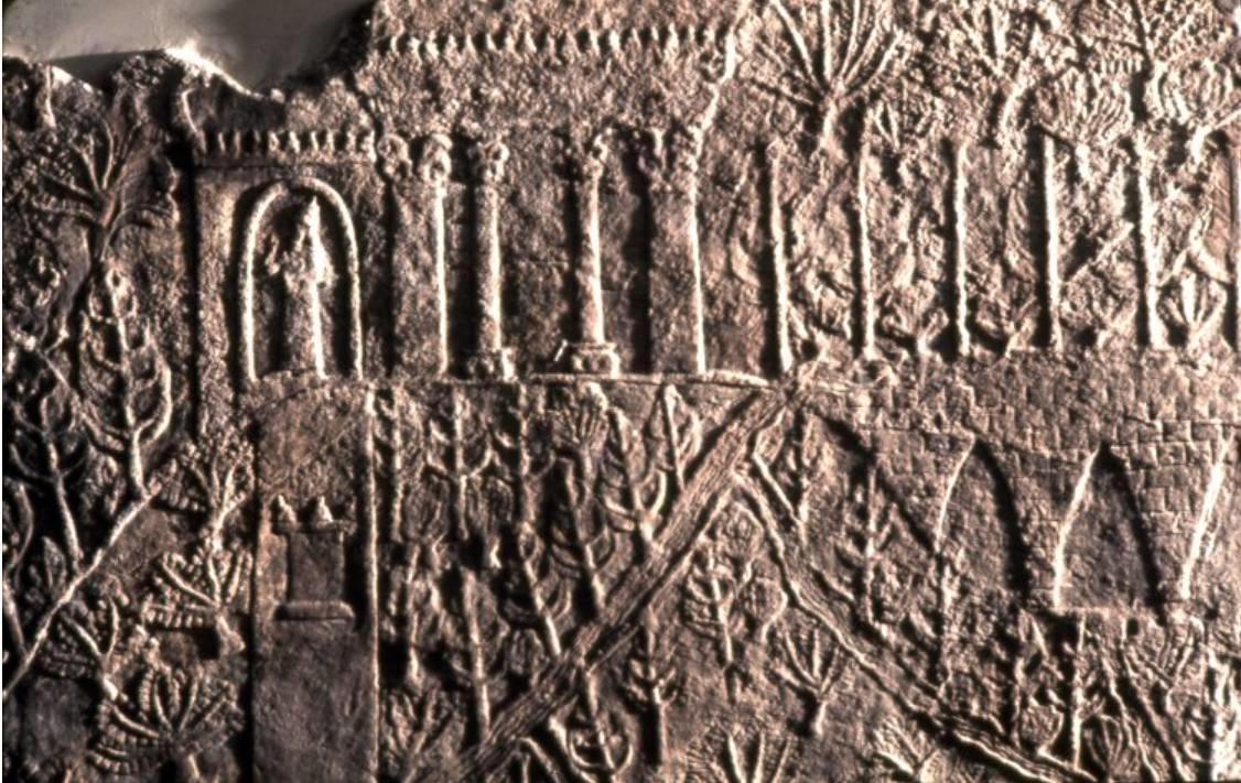 this etching show a garden in Nineveh