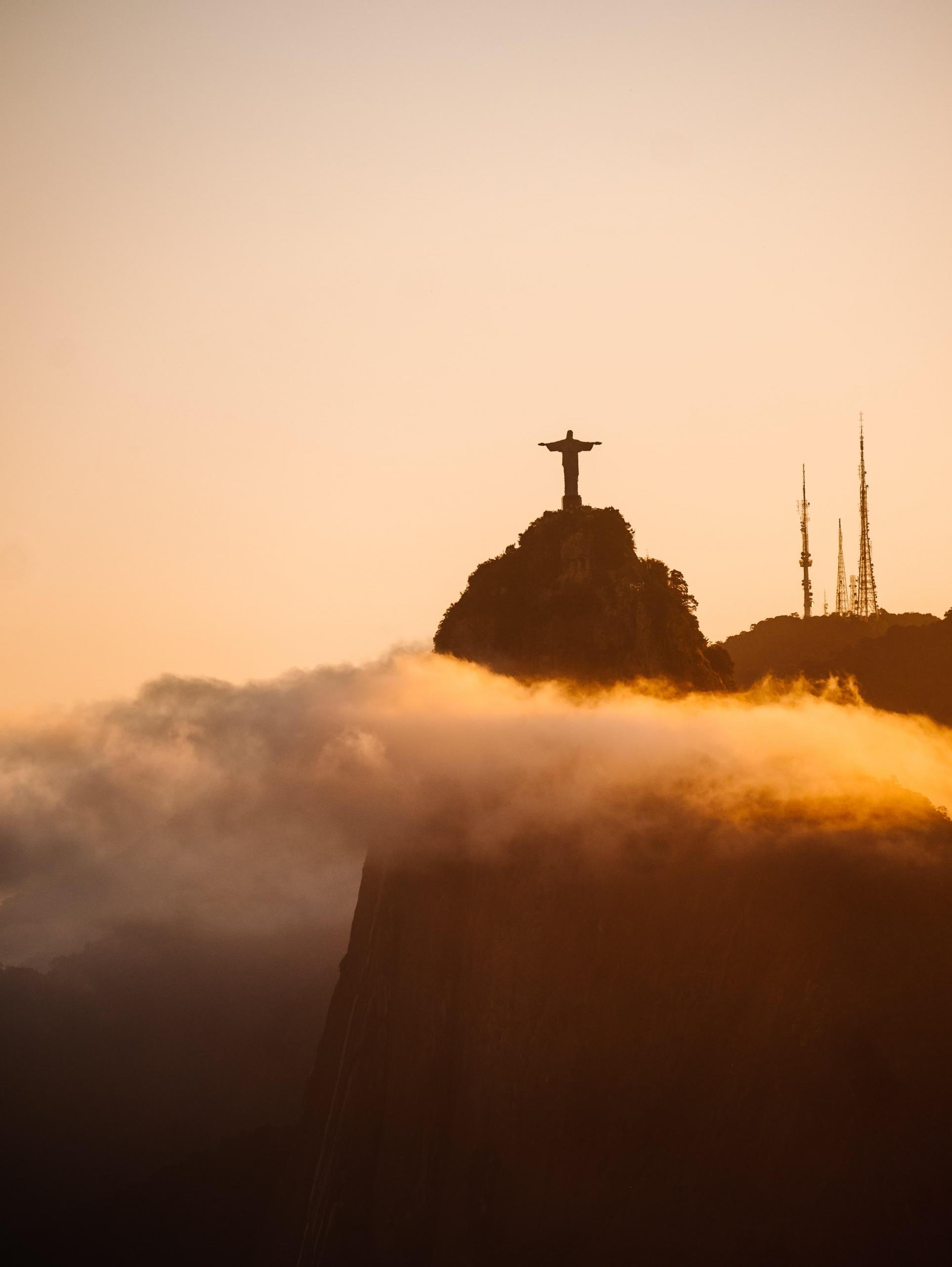 Christ the Redeemer on the horizon