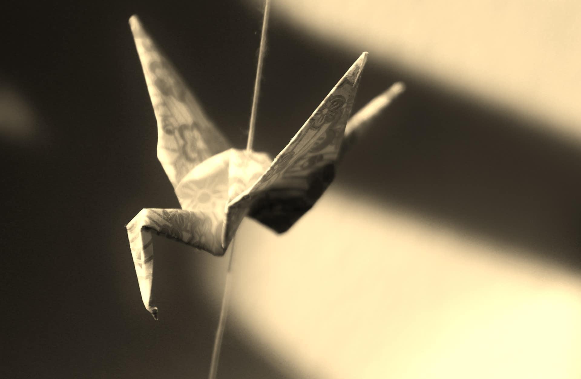 Paper cranes are a symbol of hope