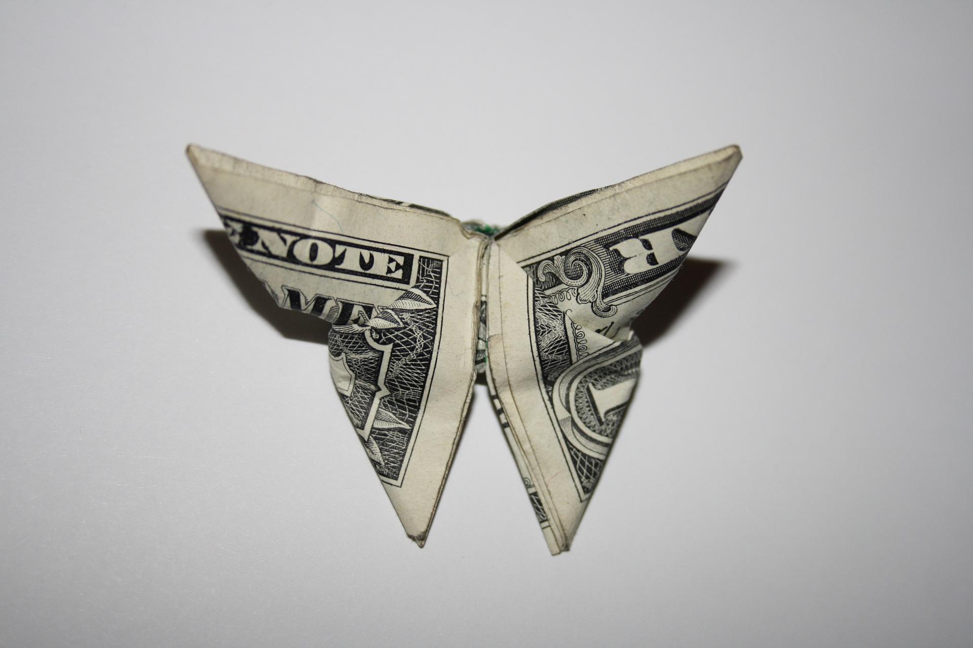 Fancy making an origami butterfly with a dollar bill?