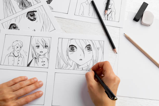anime storyboard paper drawing