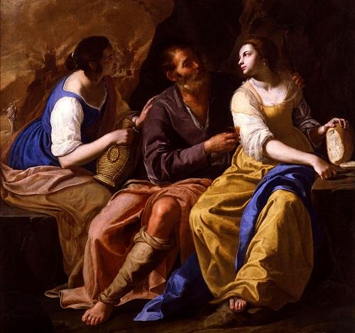 Lot and his daughters is a classical representation of a biblical theme