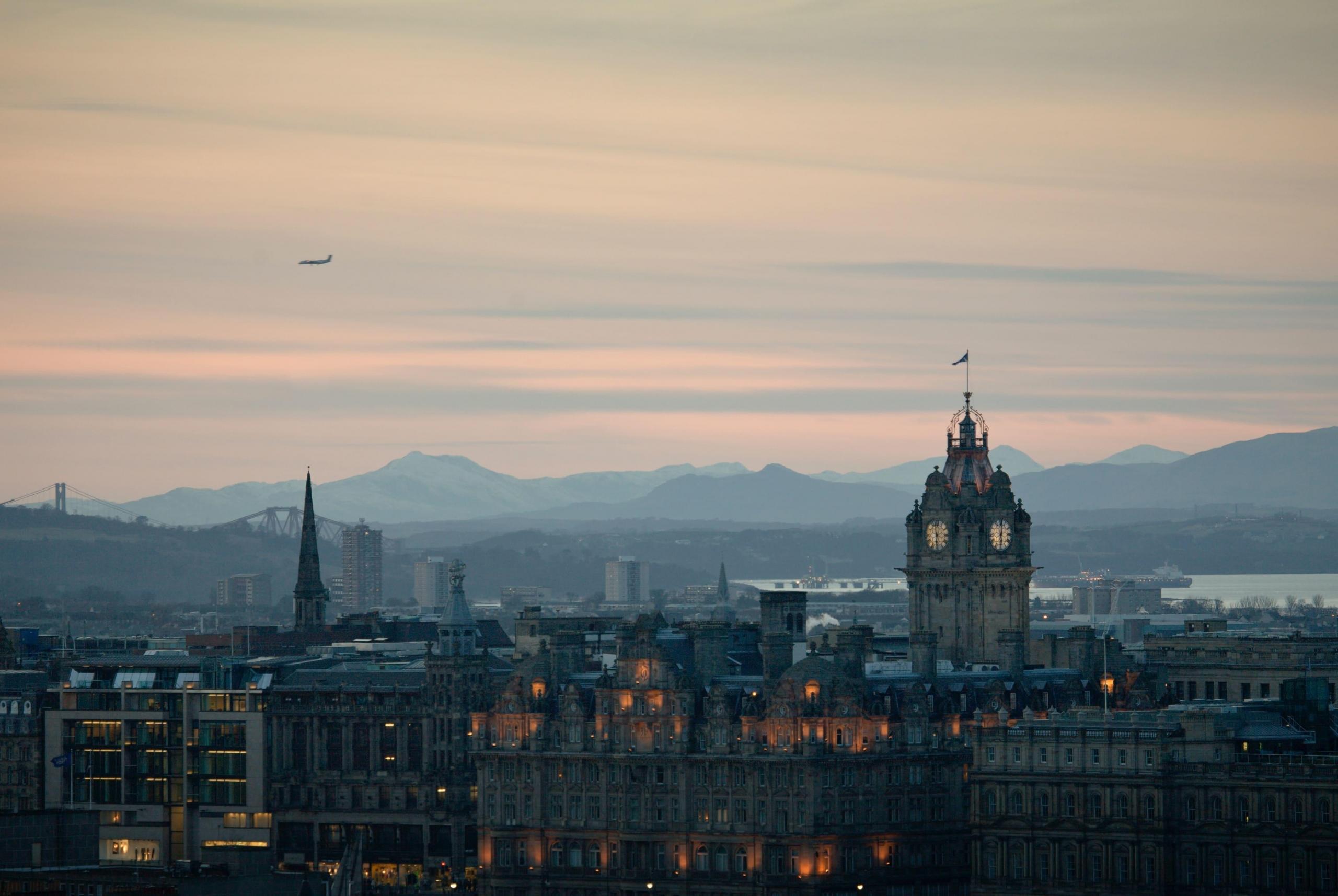 Edinburgh skyline at dusk