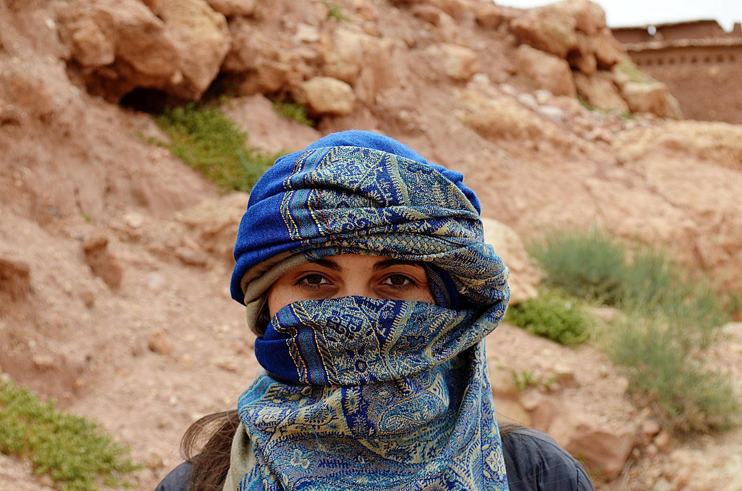 An Arab woman in a headscarf
