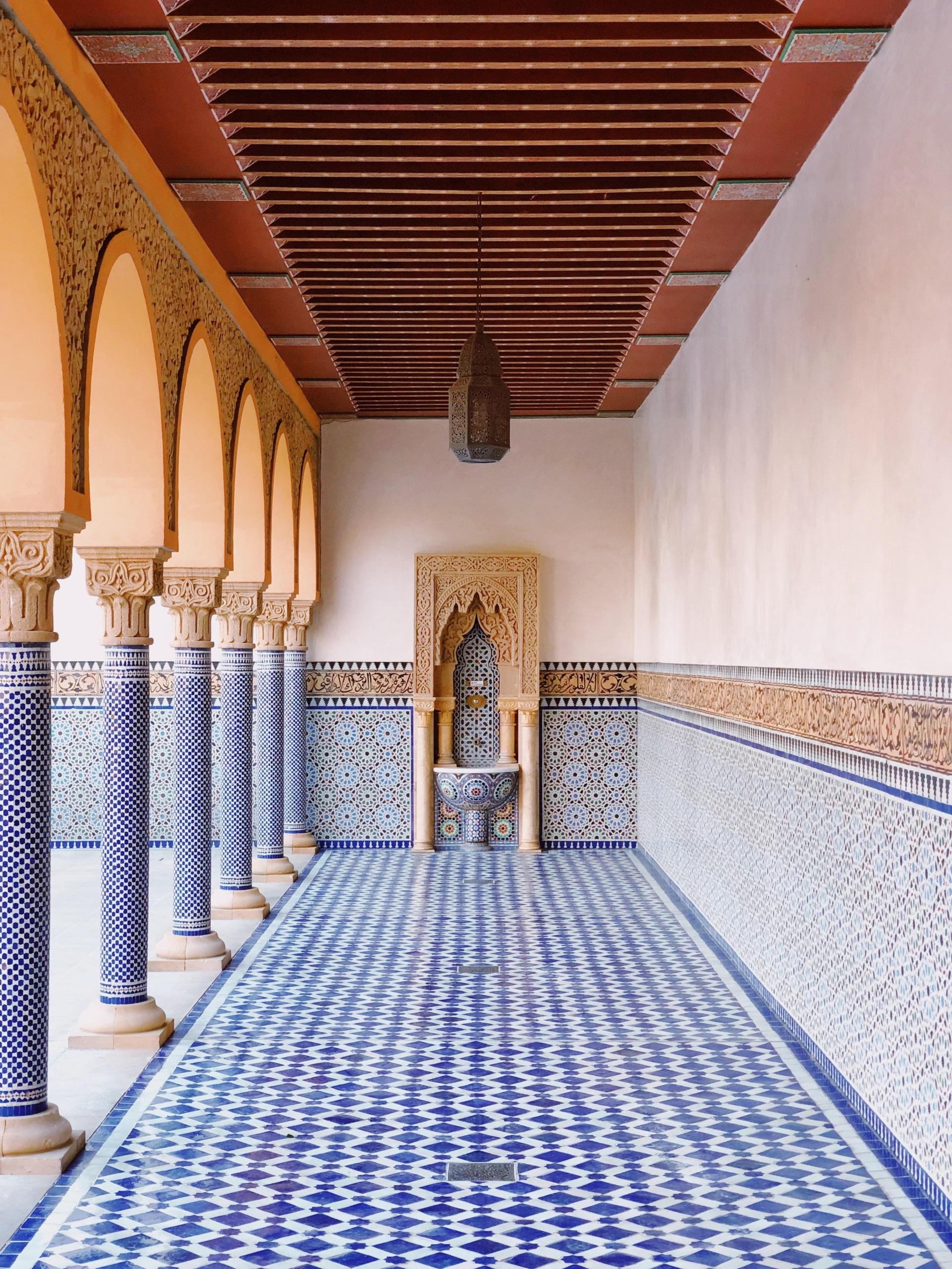 Blue and white Arab architecture