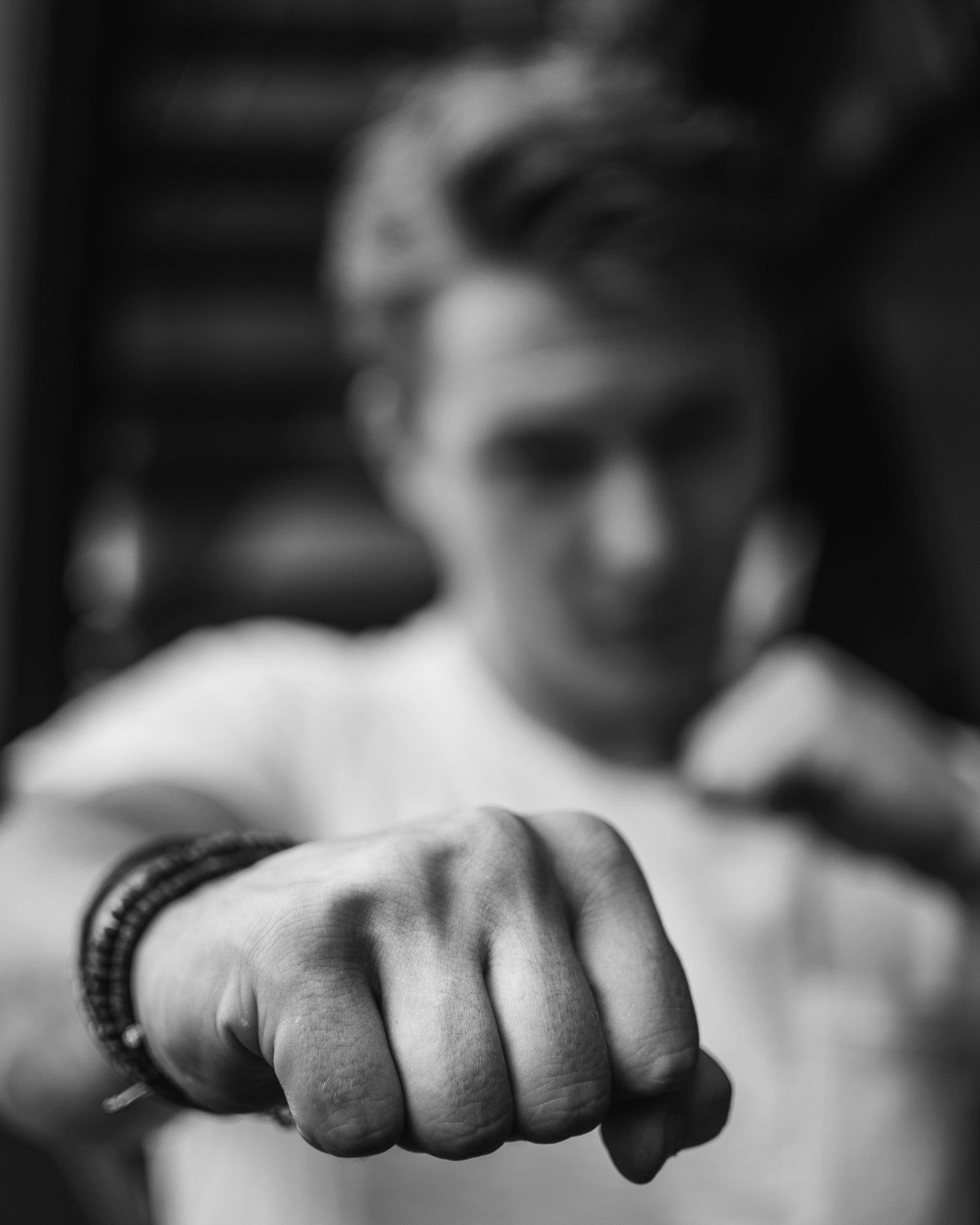 someone in kickboxing training