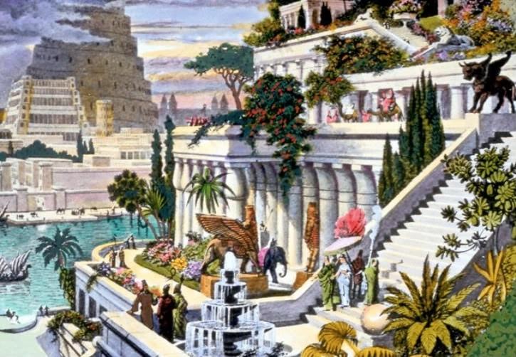 We find many right angles and perpendicular lines in Babylon's hanging gardens