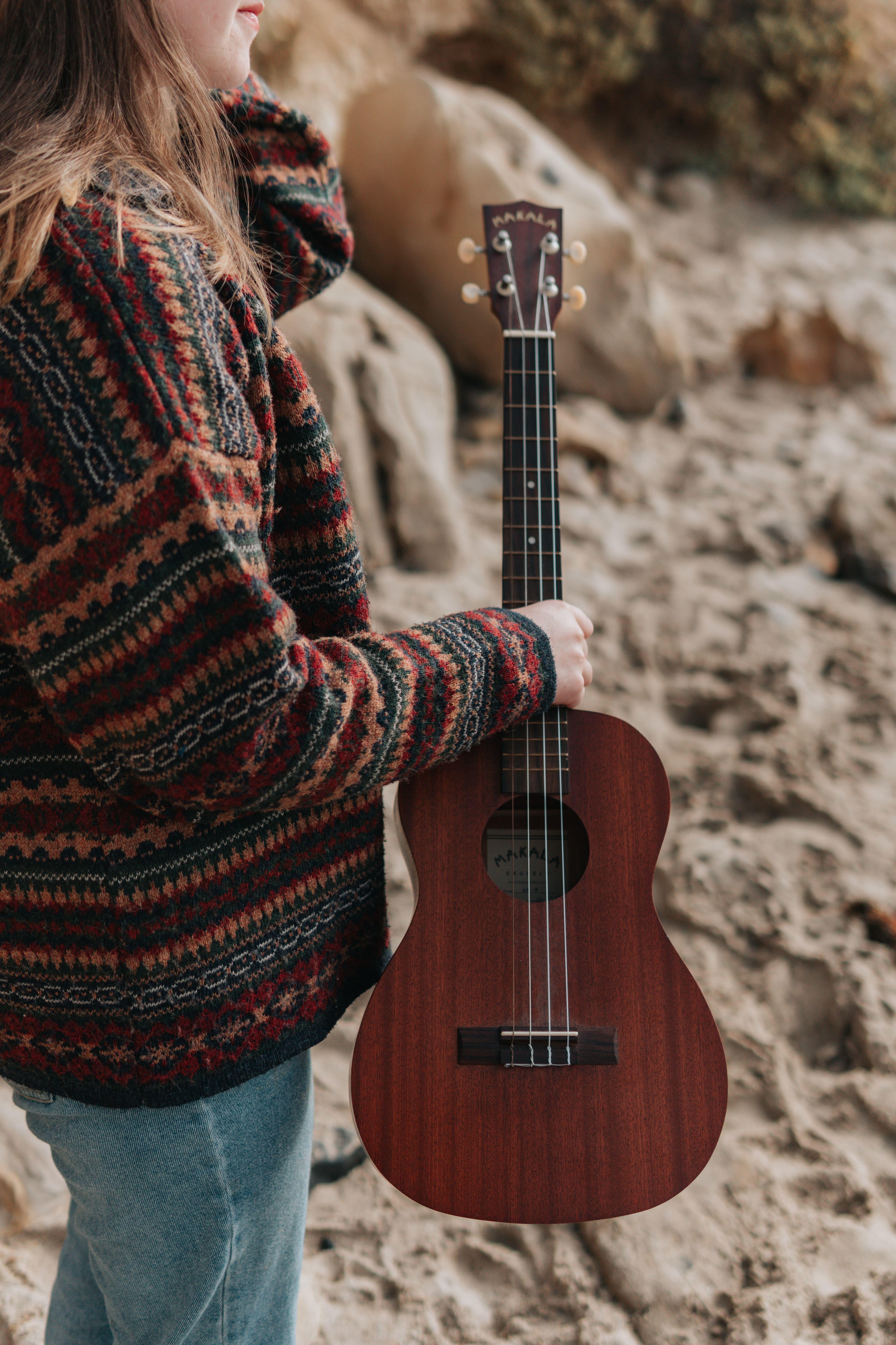 woman with ukulele
